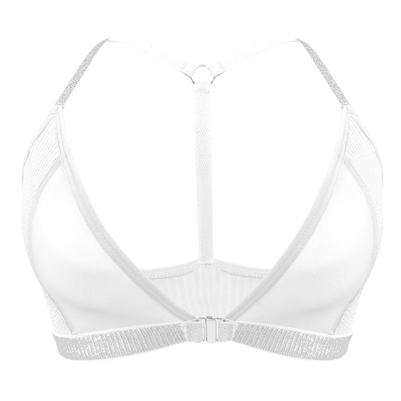 Sxy and hot silver belt, side breasts, comfortable and breathable bra for women - Negative Apparel