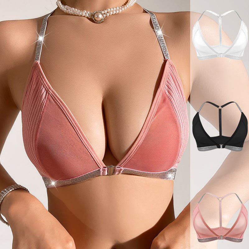 Sxy and hot silver belt, side breasts, comfortable and breathable bra for women - Negative Apparel