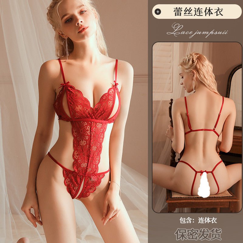 Sxy lace jumpsuit female passion suit pure desire hollow uniform temptation - Negative Apparel