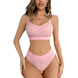 Sxy seamless bra set for women red natal gathered shoulder straps adjustable love design ladies bra panty set - Negative Apparel