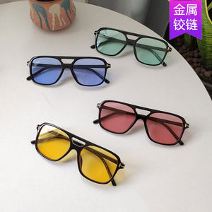 T - shaped double beam sunglasses square 2025 retro ins sunglasses - Negative Apparel