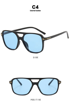 T - shaped double beam sunglasses square 2025 retro ins sunglasses - Negative Apparel