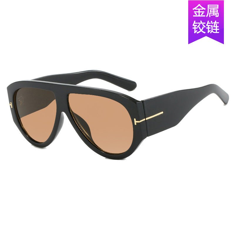 T - shaped large frame sunglasses pilot 2025 new toad fashion sunglasses - Negative Apparel