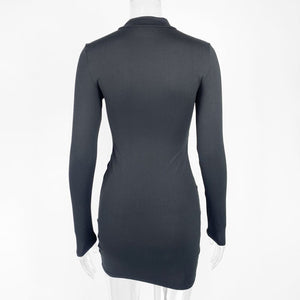 Texture slim pleated bodycon dress - Negative Apparel