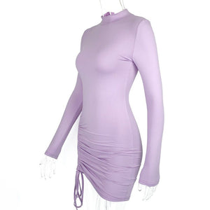 Texture slim pleated bodycon dress - Negative Apparel