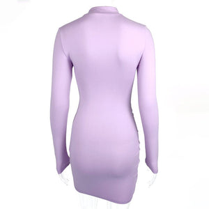 Texture slim pleated bodycon dress - Negative Apparel