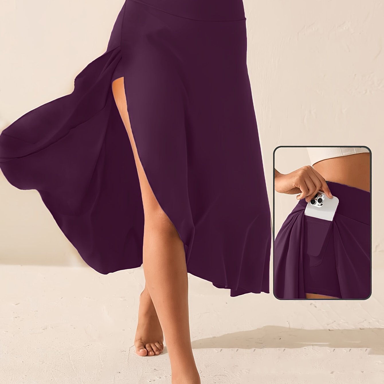 The Asymmetrical Grace | Women's Irregular Hem Lettuce Edge Midi Skirt - Negative Apparel