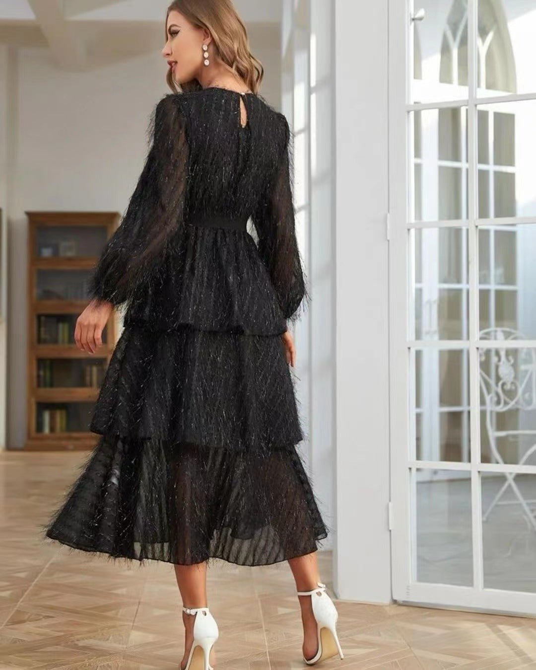 The Azure Ethereal | French Vintage Lace Maxi Dress - Negative Apparel