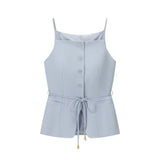 The Azure Heirloom | Beaded Vest & High - Waist Straight Trousers - Negative Apparel