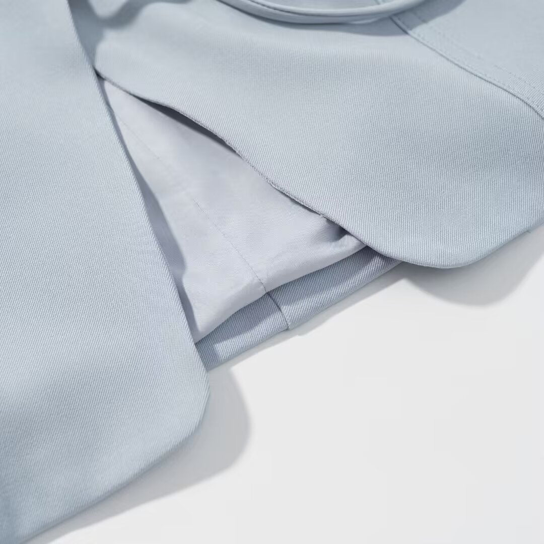 The Azure Heirloom | Beaded Vest & High - Waist Straight Trousers - Negative Apparel