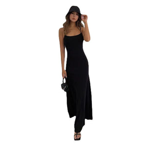 The Backless Siren | Women's Sleeveless High - Waist Bodycon Maxi Dress - Negative Apparel
