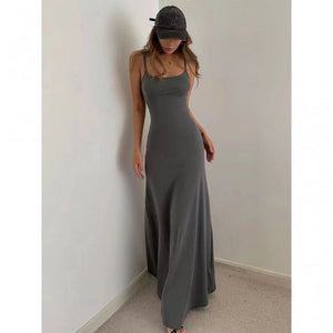 The Backless Siren | Women's Sleeveless High - Waist Bodycon Maxi Dress - Negative Apparel