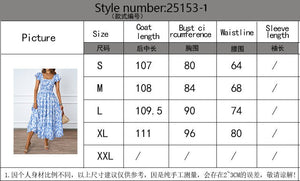 The Boho Reverie | Women's Floral Print Square Neck Ruffle Sleeve Maxi Dress - Negative Apparel