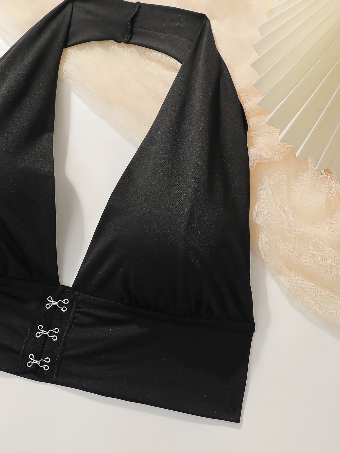 The Bold Reveal | Plus Size Halter Front - Closure Backless Bra - Negative Apparel