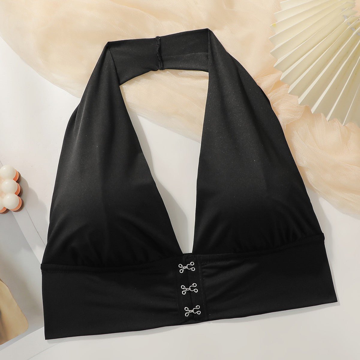 The Bold Reveal | Plus Size Halter Front - Closure Backless Bra - Negative Apparel