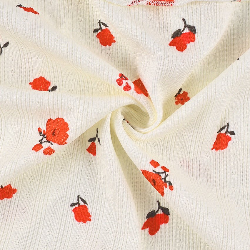 The Botanical Breeze | Printed Tie - Front Pajama Set - Negative Apparel