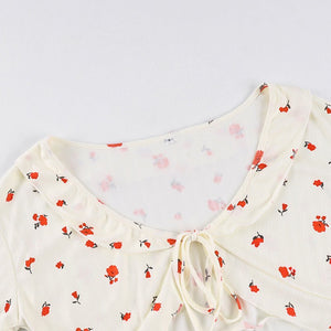 The Botanical Breeze | Printed Tie - Front Pajama Set - Negative Apparel