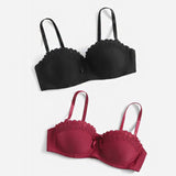 The Butterfly Charm | Women's Embroidered Butterfly Lace Underwire Push - Up Bra - Negative Apparel