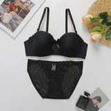 The Butterfly Whisper | Embroidered Floral Lingerie Set with Underwire - Negative Apparel