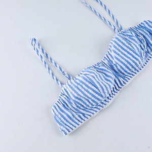 The Coastal Chic | Striped 3 - Piece Cotton - Blend Loungewear Set - Negative Apparel