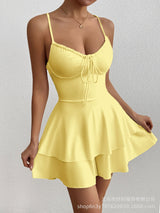 The Coastal Whisper | Women's Strapless U - Neck Mini Dress - Negative Apparel