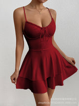 The Coastal Whisper | Women's Strapless U - Neck Mini Dress - Negative Apparel