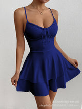 The Coastal Whisper | Women's Strapless U - Neck Mini Dress - Negative Apparel