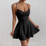 The Coastal Whisper | Women's Strapless U - Neck Mini Dress - Negative Apparel