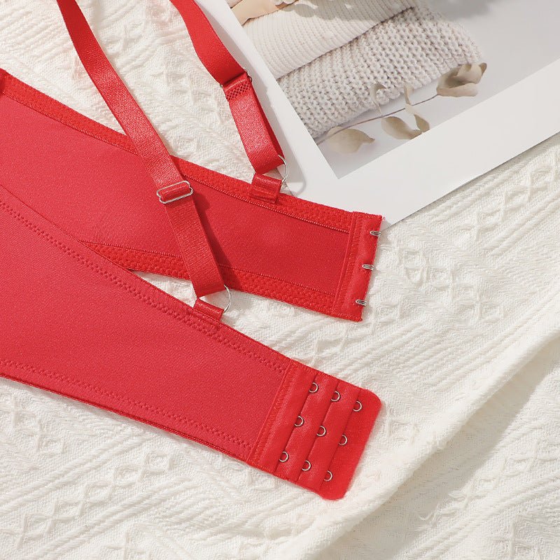 The Crimson Lace | Plus Size Lace Gather Bra - Negative Apparel