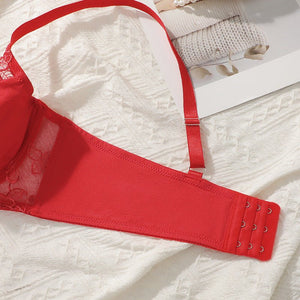 The Crimson Lace | Plus Size Lace Gather Bra - Negative Apparel