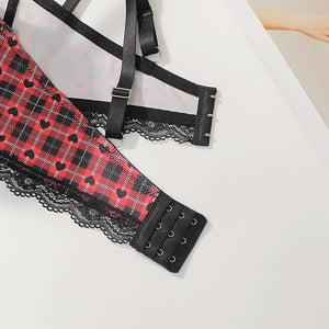 The Crimson Lift | Plus - Size Underwire Push - Up Lace Bra - Negative Apparel