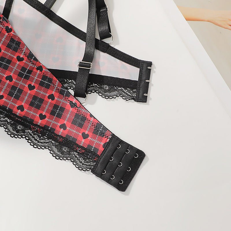 The Crimson Lift | Plus - Size Underwire Push - Up Lace Bra - Negative Apparel