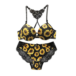The Daisy Snatched | Front - Closure Push - Up Embroidery Set - Negative Apparel