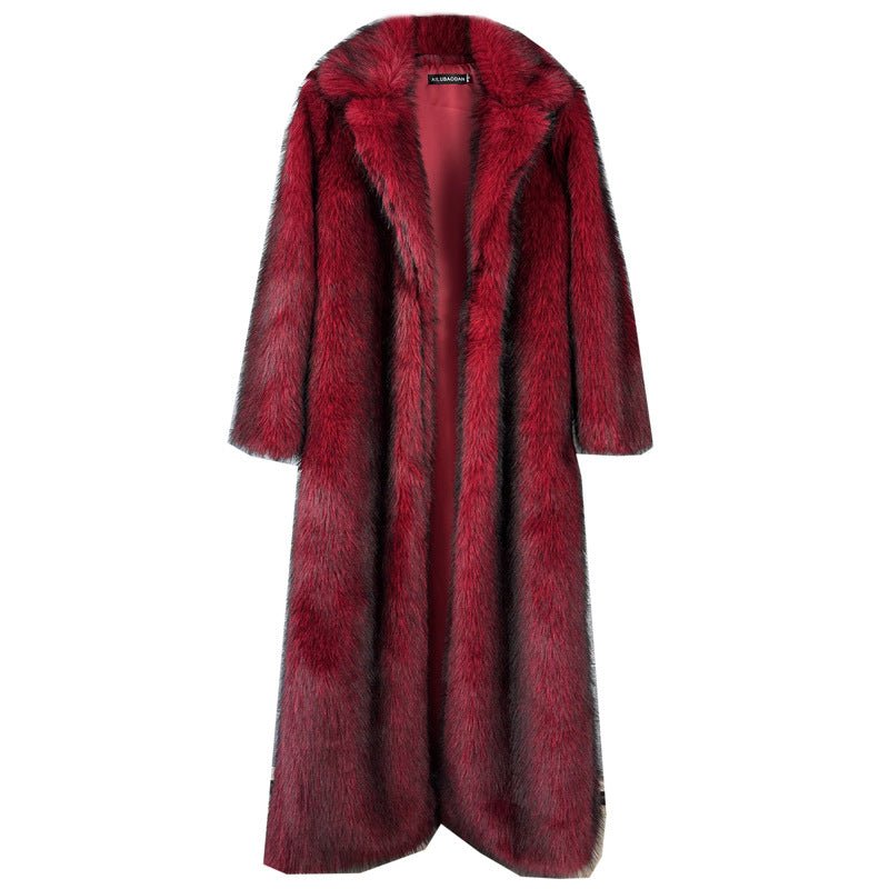 The Faux Fox Overlord | Women's Long Faux Fur Oversized Blazer Coat - Negative Apparel