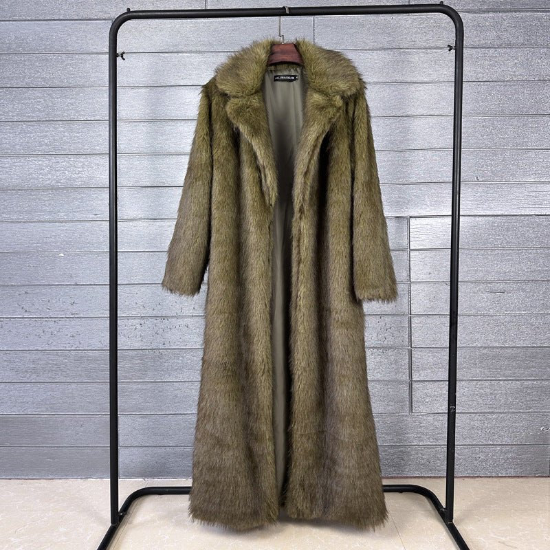 The Faux Fox Overlord | Women's Long Faux Fur Oversized Blazer Coat - Negative Apparel