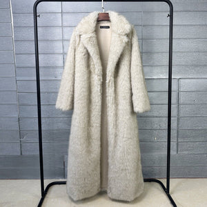 The Faux Fox Overlord | Women's Long Faux Fur Oversized Blazer Coat - Negative Apparel