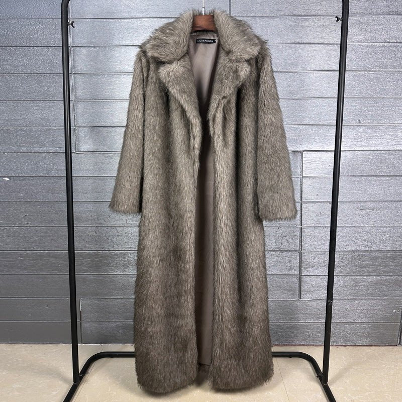 The Faux Fox Overlord | Women's Long Faux Fur Oversized Blazer Coat - Negative Apparel