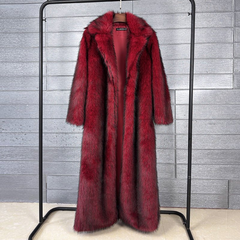 The Faux Fox Overlord | Women's Long Faux Fur Oversized Blazer Coat - Negative Apparel