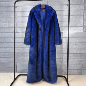 The Faux Fox Overlord | Women's Long Faux Fur Oversized Blazer Coat - Negative Apparel