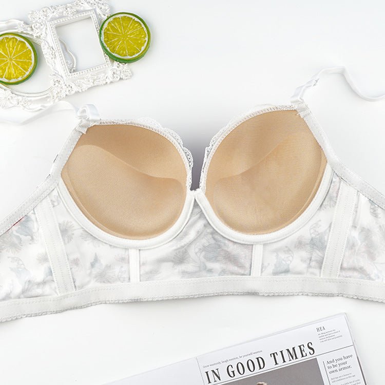 The Floral Bloom | Women's Lace Floral Underwire Push - Up Bra - Negative Apparel