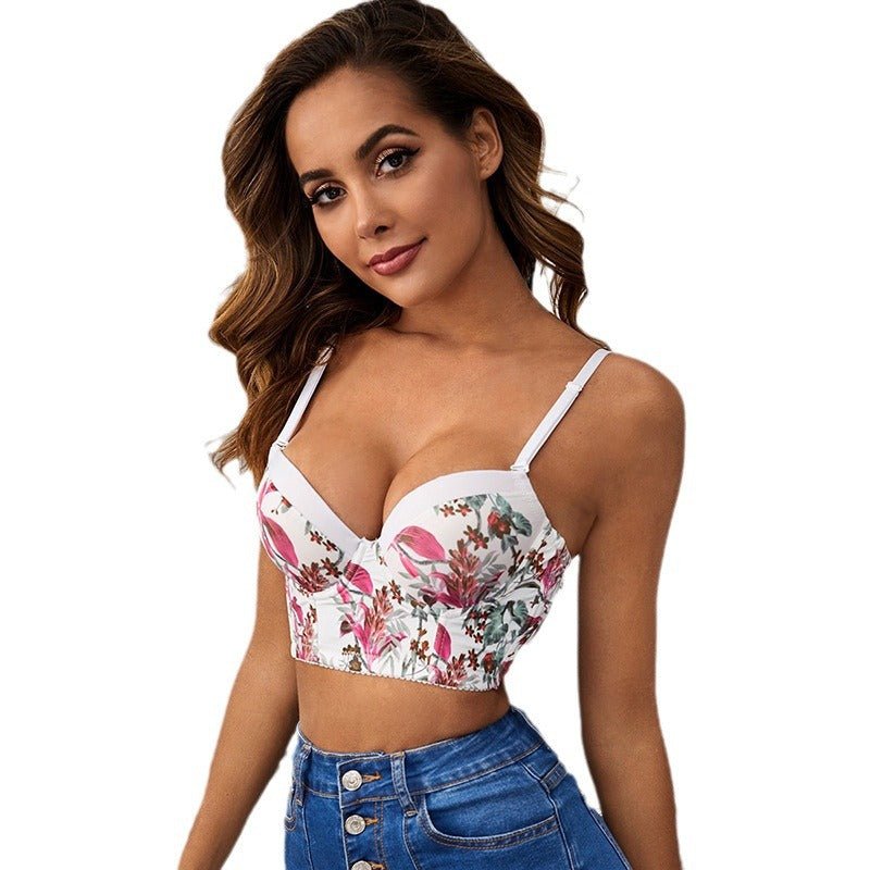 The Floral Charm | Women's Lace Floral Underwire Push - Up Bra - Negative Apparel