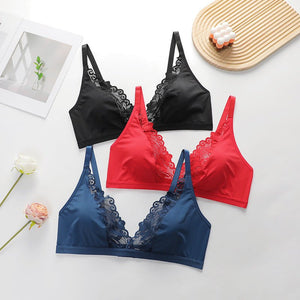The French Whisper | Women's Ultra - Thin See - Through Lace Push - Up Bra - Negative Apparel