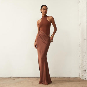 The Hollow Siren | Women's Hollow - Out Splicing Sleeveless Maxi Dress - Negative Apparel