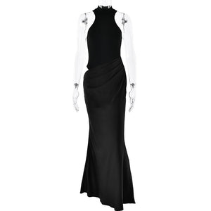 The Hollow Siren | Women's Hollow - Out Splicing Sleeveless Maxi Dress - Negative Apparel