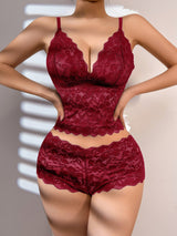 The Lace Back | Lace Wireless Triangle Cup Bra & Panty Set - Negative Apparel