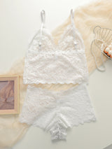 The Lace Back | Lace Wireless Triangle Cup Bra & Panty Set - Negative Apparel