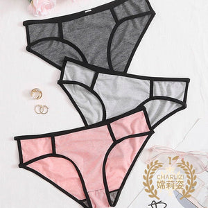 The Lace Edge Comfort | Women's Mid - Rise Lace Trim Triangle Panties - Negative Apparel