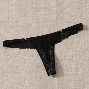 The Lace Tease | Women's Lace Low - Rise Thong Panties - Negative Apparel