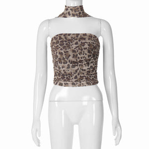 The Leopard Spice | Leopard Print Strapless Tube Crop Top - Negative Apparel