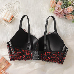The Noir Rouge | Plus - Size Lace Push - Up Full - Coverage Bra - Negative Apparel